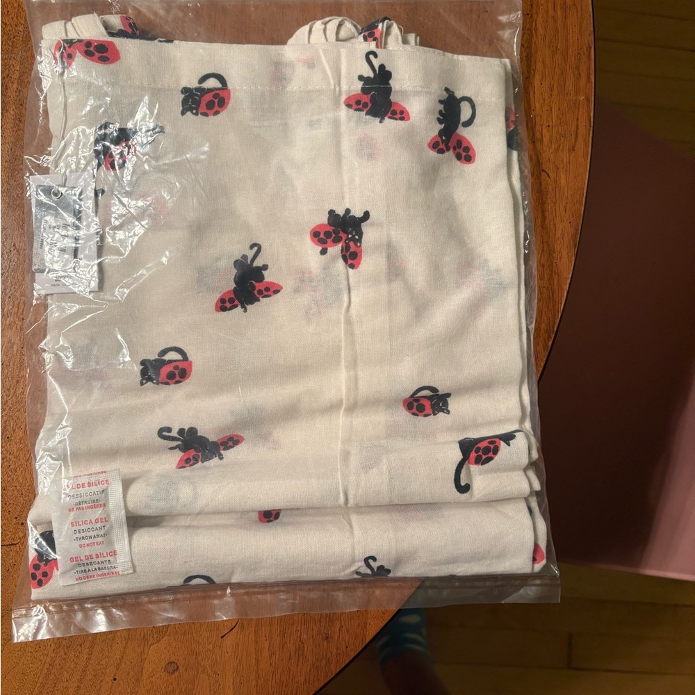 Urban Outfitters Ladybug Print Curtains - Cream and Red